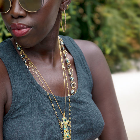 perfect for a blue diamond versions of both hoops!<br>shop the look > girl time <span class='visuallyhidden'>Text, call 323-404-2959 for shopping help.</span>